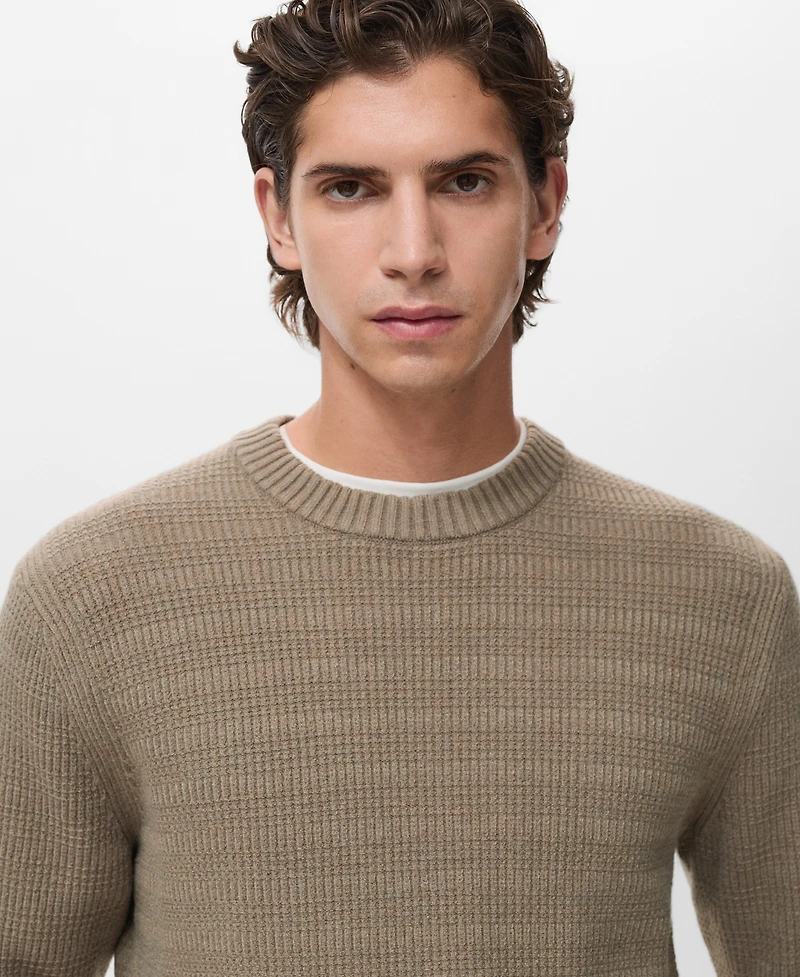 Mango Men's Structured Knitted Sweater