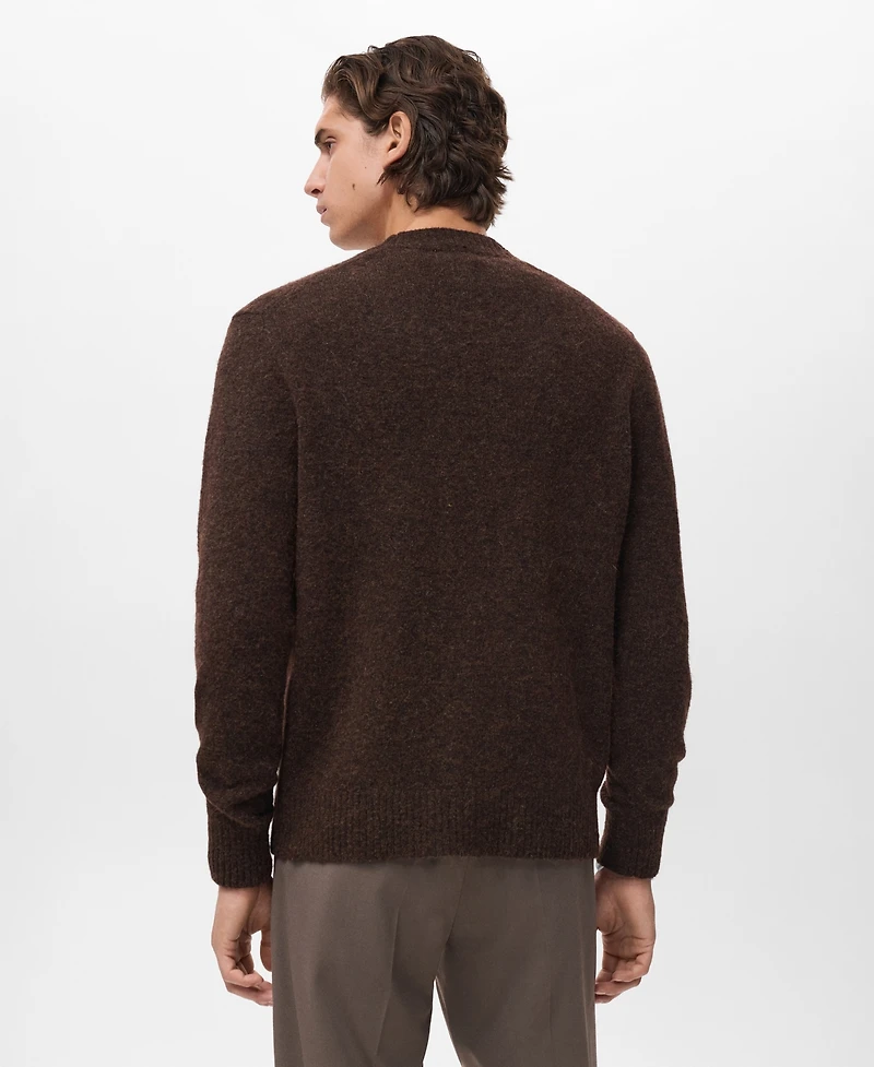 Mango Men's Knitted Wool Blend Cardigan