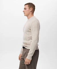 Mango Men's Herringbone Structured Sweater