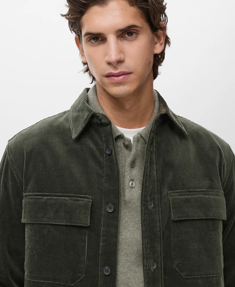 Mango Men's Corduroy Pockets Overshirt