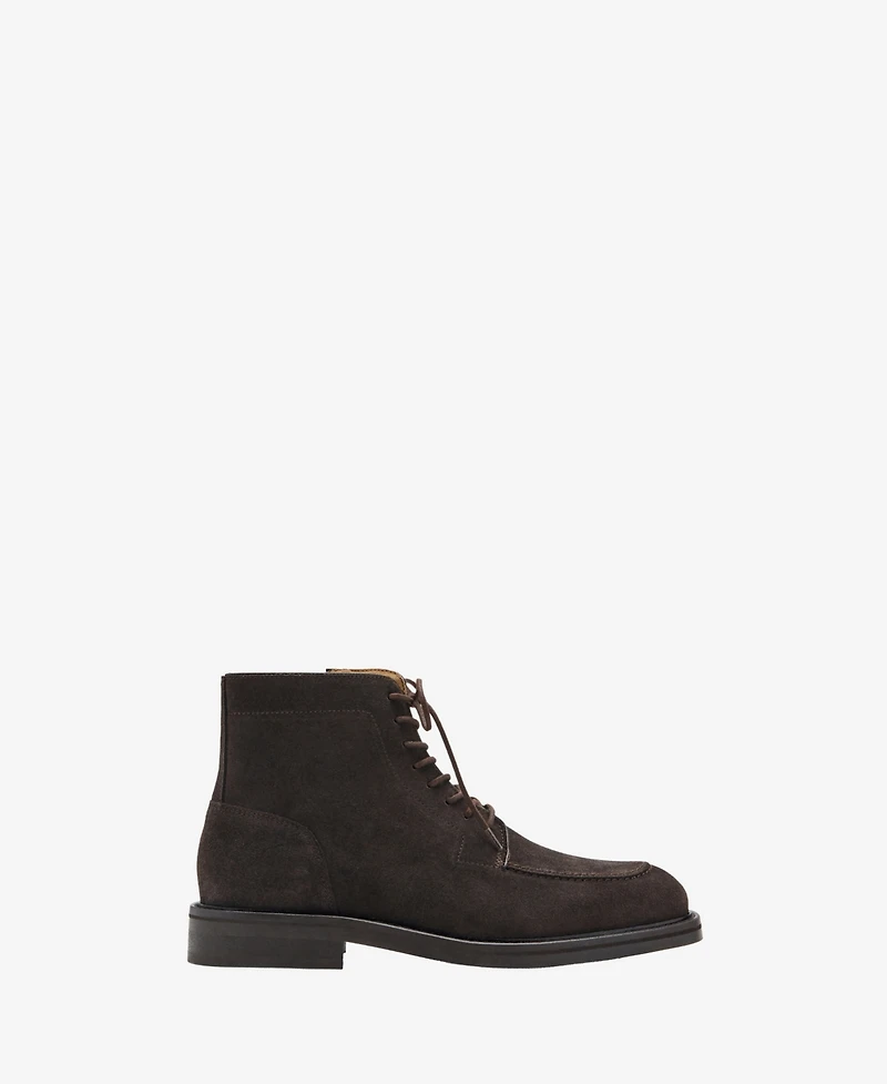 Mango Men's Lace-Up Leather Ankle Boots