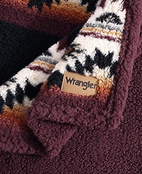 Wrangler Mountain Fog Printed Sherpa Throw, 50" x 70"