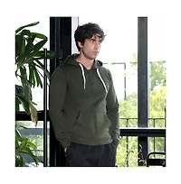 Campus Sutra Men's Seaweed Green Zip-Front Regular Hoodie