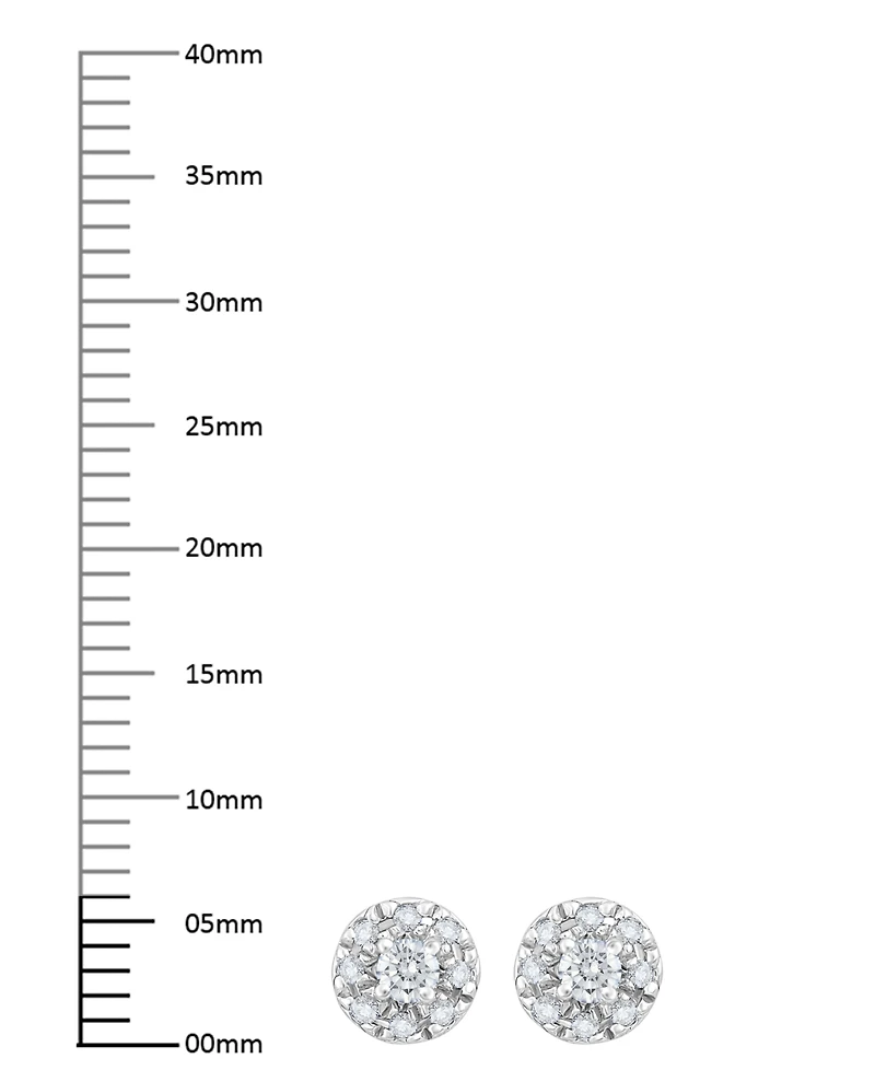 Macy's Diamond Round Shape Halo Stud Earrings (1/4 ct. t.w.) in 10k White Gold