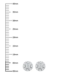 Macy's Diamond Round Shape Halo Stud Earrings (1/4 ct. t.w.) in 10k White Gold