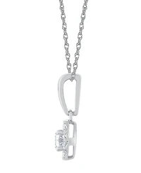 Macy's Diamond Round Shape Halo Pendant Necklace (1/4 ct. t.w.) in 10k White Gold