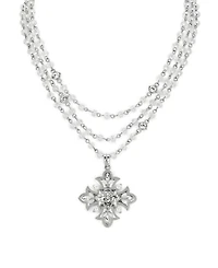 Patricia Nash Three Strand Rhodium Plated Necklace