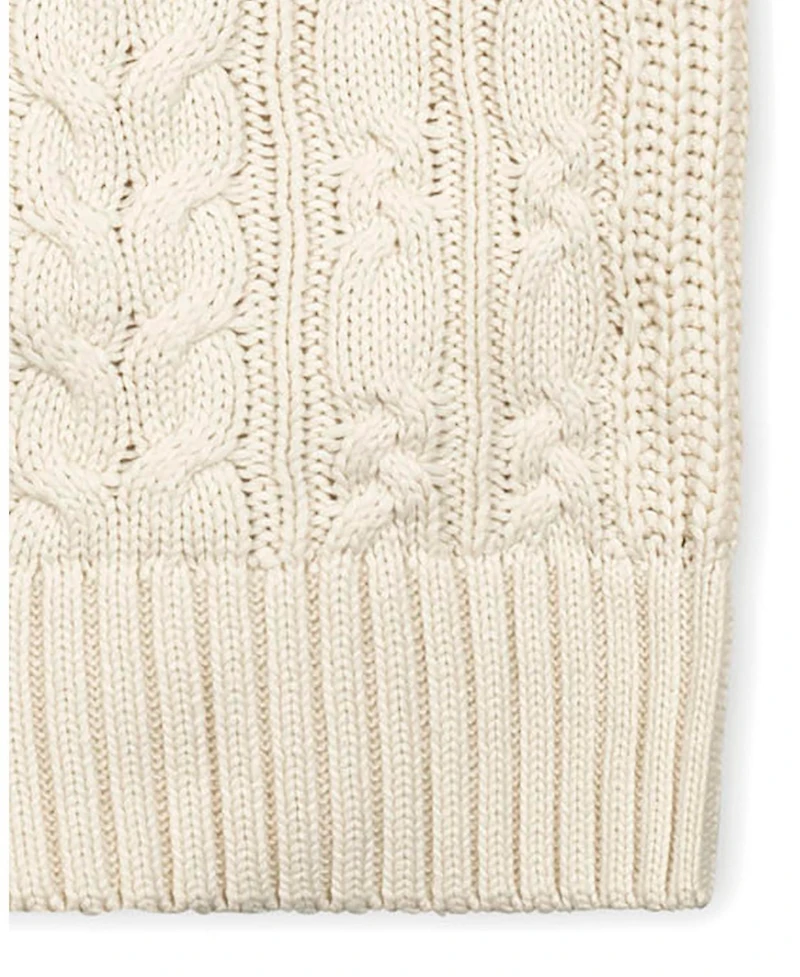 Hope & Henry Women's Organic Peasant Sleeve Cable Sweater