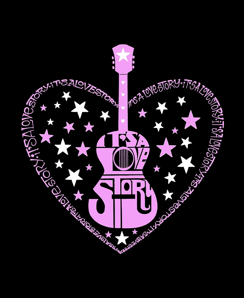 La Pop Art Women's It's A Love Story Word Crewneck Sweatshirt