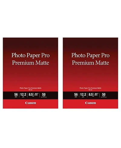 Canon 2 Pack Pro Premium Matte Pm-101 Photo Paper, 8.5x11", 50 Sheets