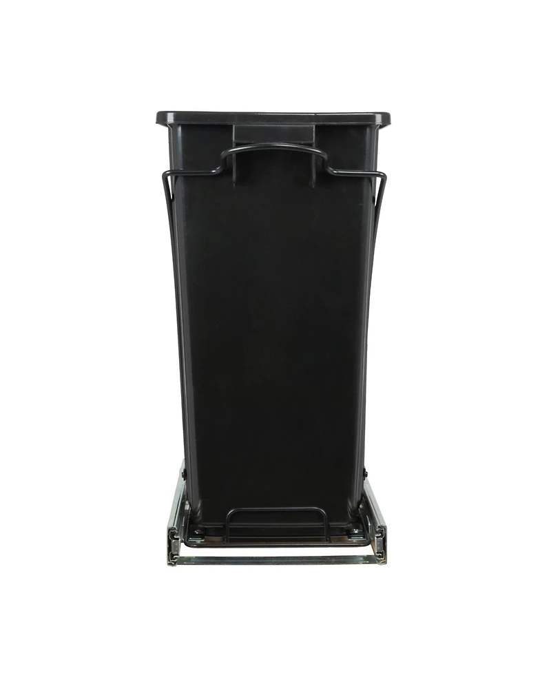 Household Essentials Glidez Steel Pull-Out Single 9 Gallon Plastic Trash Can, Black