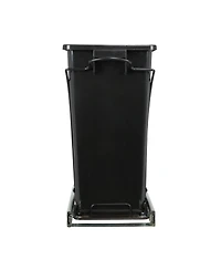 Household Essentials Glidez Steel Pull-Out Single 9 Gallon Plastic Trash Can, Black