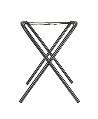 Household Essentials Luggage Rack, Grey Frame with Black Straps