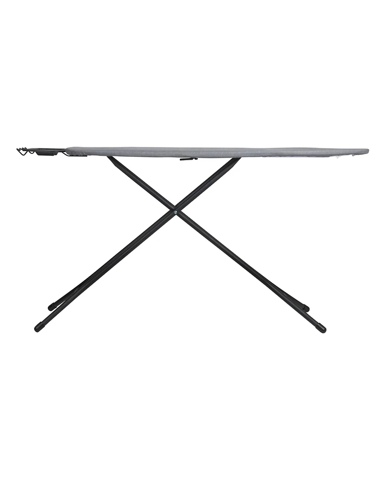 Household Essentials Ultra Ironing Board, 4-Leg, with Iron Rest, Matte Black Frame, Grey Cover