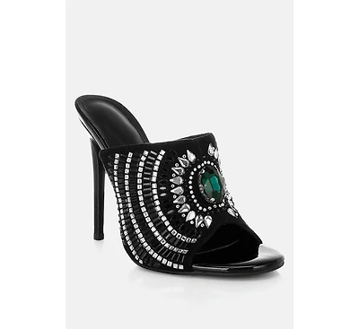 London Rag Women's Boska Metallic Slip On Stiletto Heels