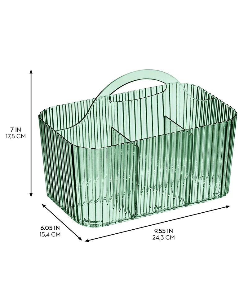 mDesign Plastic Shower Caddy Storage Organizer Basket with Handle