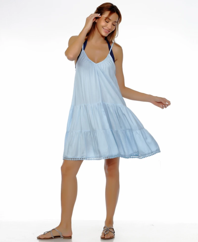 Raviya Women's Tiered Sleeveless Cover-Up Dress