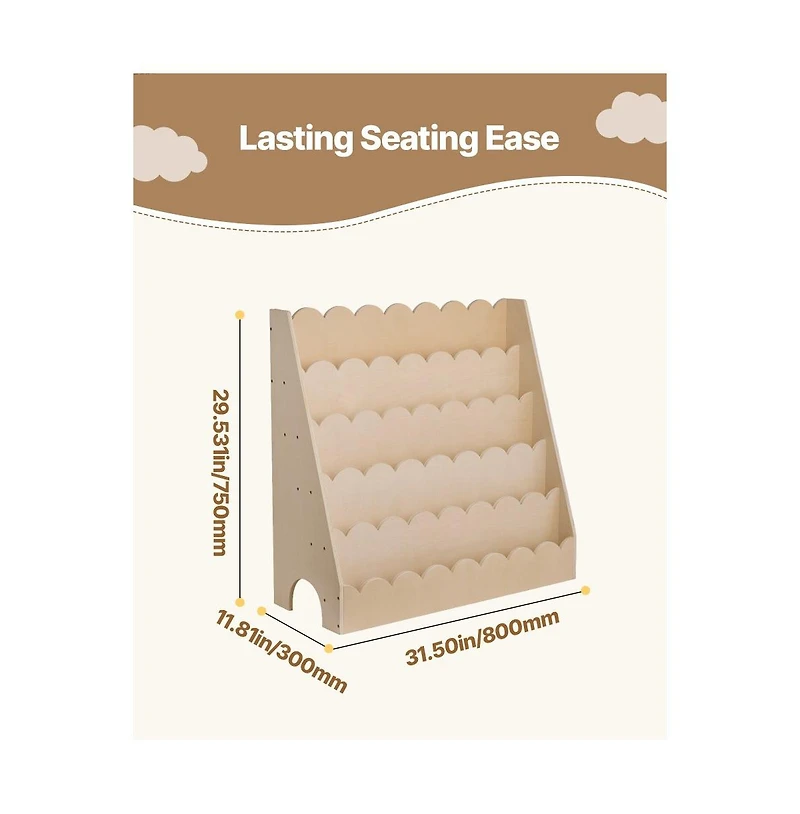 Slickblue 5-Tier Montessori Toddler Bookcase with Front-Facing Shelves