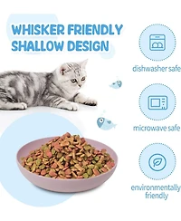 Wopet 8 Pack Cat Dishes Whisker Friendly Shallow Wide Pet Food and Water Bowl Durable Wheat Straw Cat Bowls for Indoor Outdoor Cats