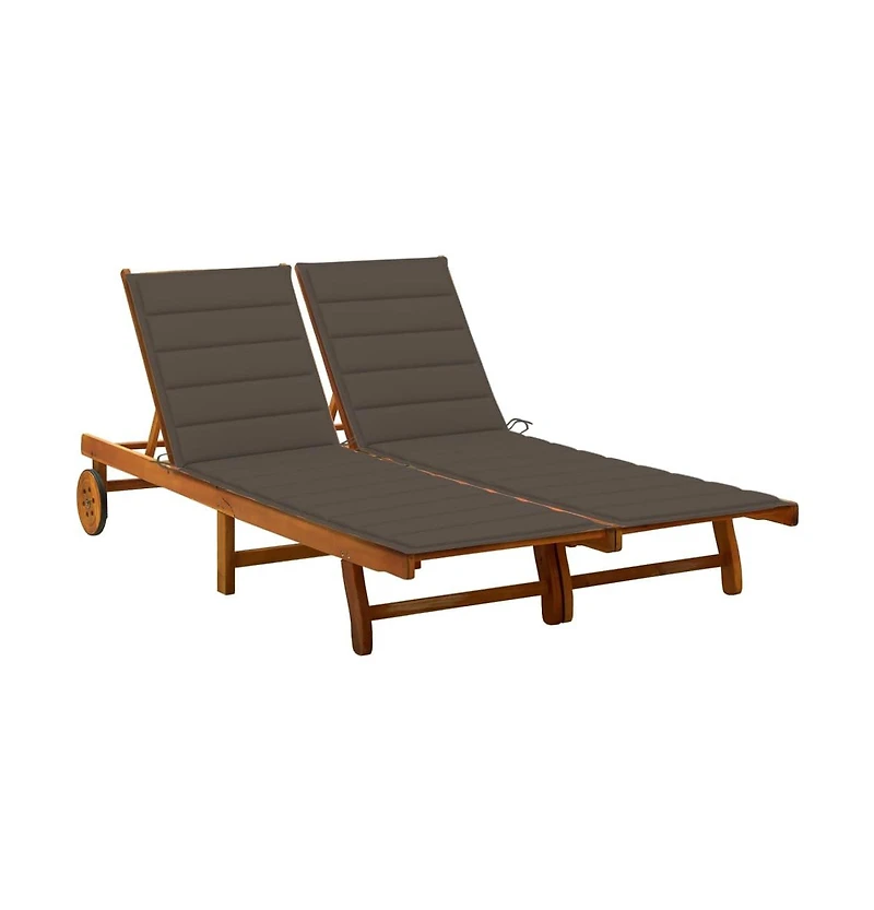 vidaXL Sunlounger Natural wood Solid Acacia wood Large