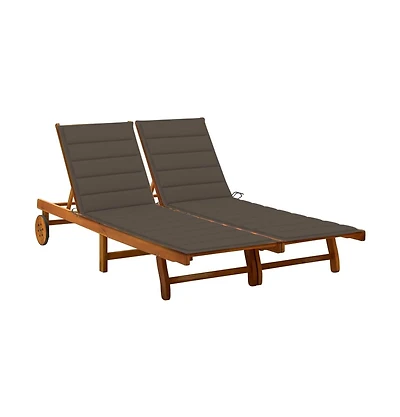 vidaXL Sunlounger Natural wood Solid Acacia wood Large