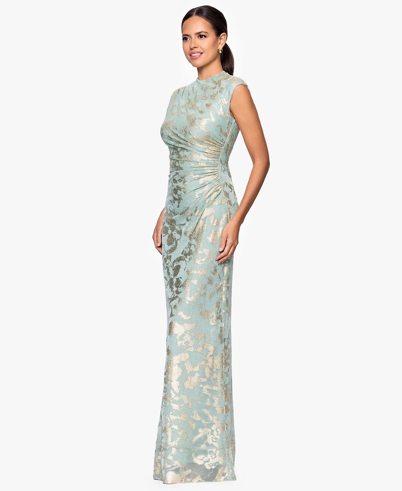 Betsy & Adam Petite Crinkle Detail Gown
