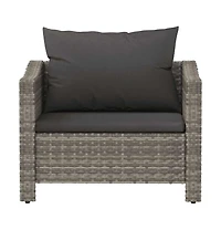 vidaXL Garden Set of 1 Armchair Poly rattan Medium Lightweight