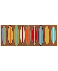 Liora Manne Front Porch Indoor Outdoor Surfboards Brown Area Rug