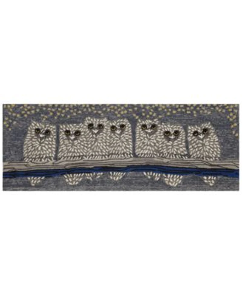 Liora Manne Front Porch Indoor Outdoor Owls Night Area Rug