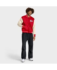 Nike Men's Red/Cream Kansas City Chiefs Rewind Legacy Full-Snap Bomber Jacket