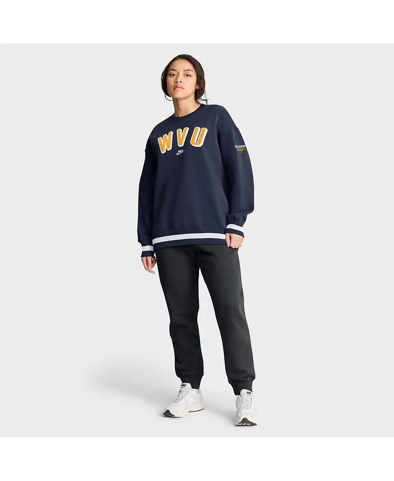 Women's Navy West Virginia Mountaineers Oversized Legacy Phoenix Sweatshirt