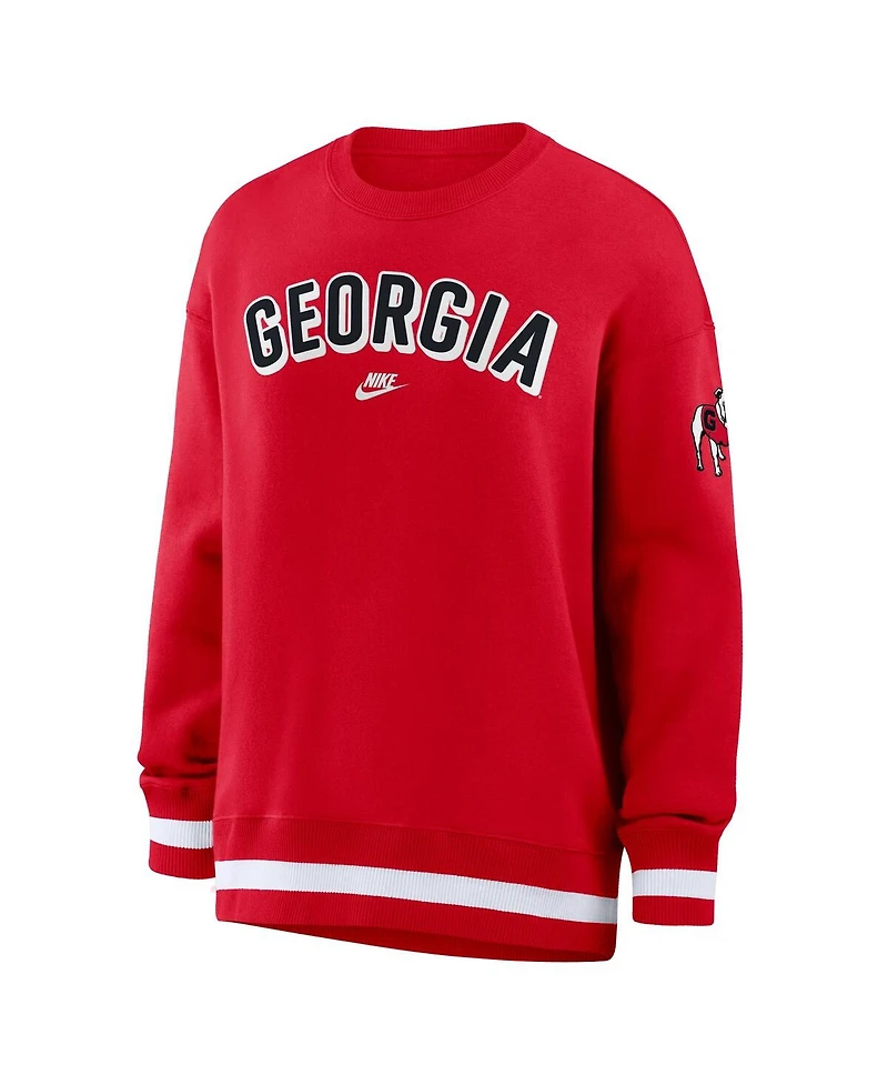 Women's Red Georgia Bulldogs Oversized Legacy Phoenix Sweatshirt