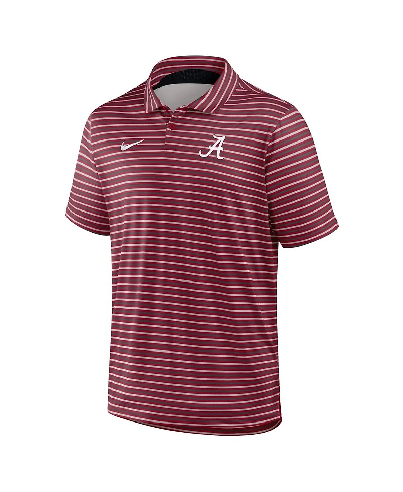 Nike Men's Crimson Alabama Tide 2025 Coaches Premium Tour Stripe Dri-fit Polo Shirt