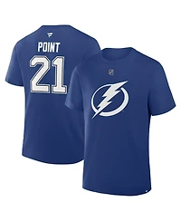 Fanatics Men's Brayden Point Blue Tampa Bay Lightning Authentic Stack Name Number T-Shirt