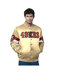 Men's Gold San Francisco 49ers Triple Option Full-Snap Varsity Jacket