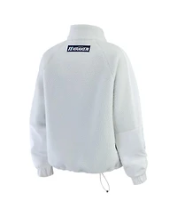 Wear by Erin Andrews Women's Gray Seattle Kraken Polar Fleece Quarter-Zip Jacket