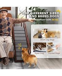 PawHut Wooden Dog Ramp with Removable Guardrails, Non-Slip, 70.5",