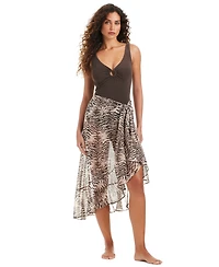 Beyond Control Women's The Tigress Printed Ruffle Cover Up Pareo