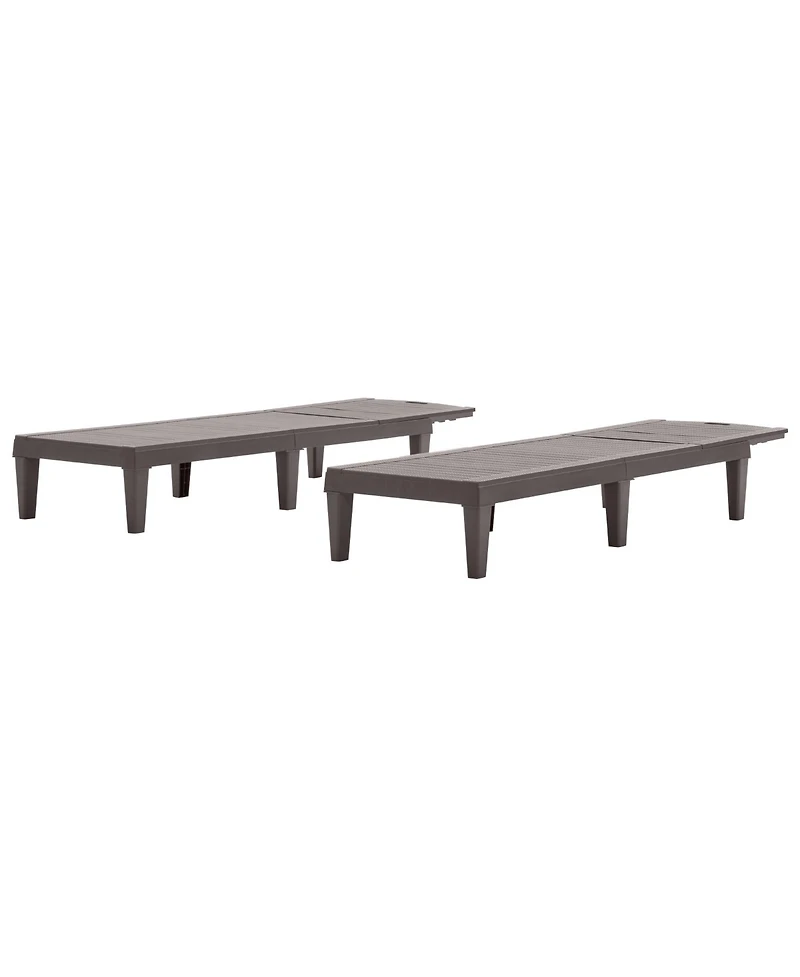 Streamdale Resin Outdoor Chaise Lounge Set - Dark Brown