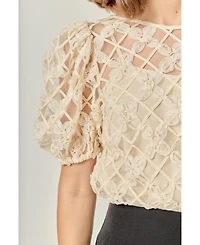 English Factory Women's Floral Texture Top