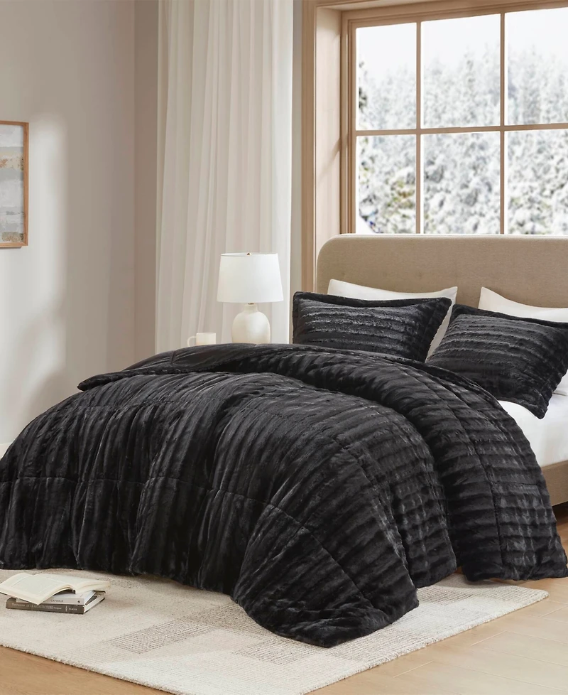 Madison Park Duke Reversible Faux Fur 3-Pc. Comforter Set
