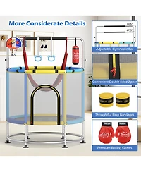 Gymax 6-in-1 Kids Trampoline Combo 55'' Toddler Play Activity Center w/Hammock