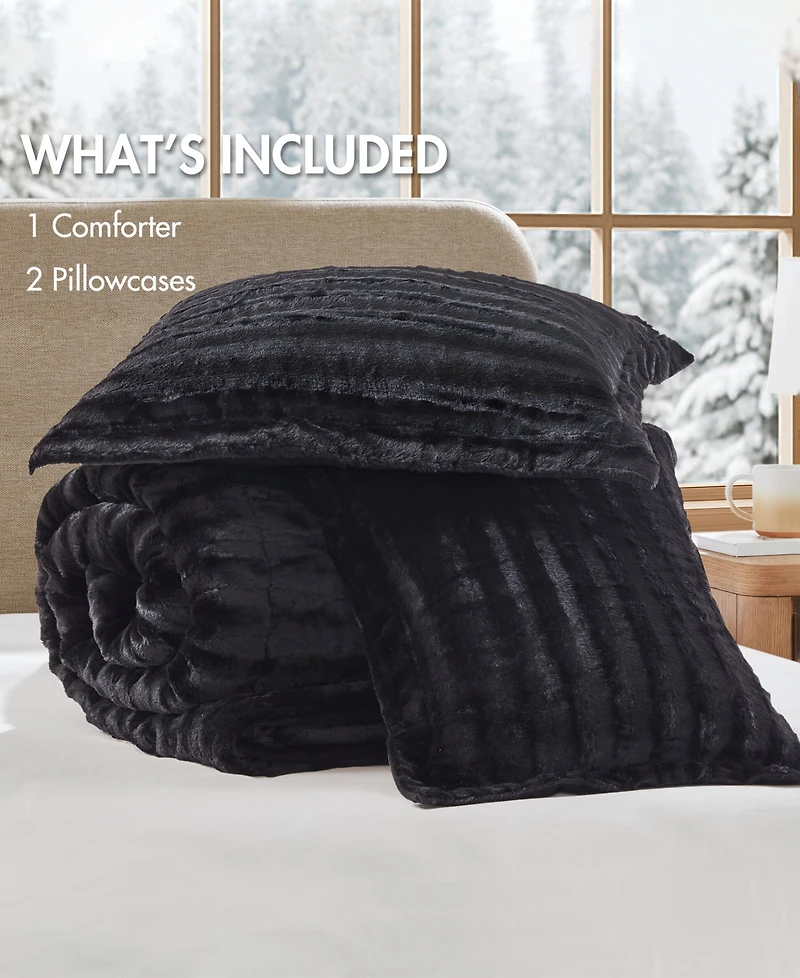 Madison Park Duke Reversible Faux Fur 3-Pc. Comforter Set
