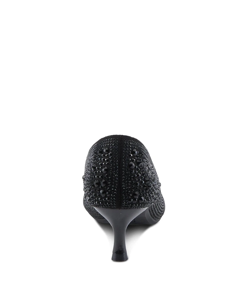 Patrizia Tyanna Women's Kitten Heel Pump Textile Upper With Crystal Details