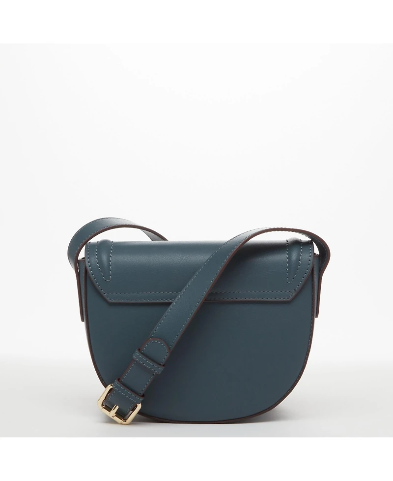 Small Leather Saddle Crossbody Bag