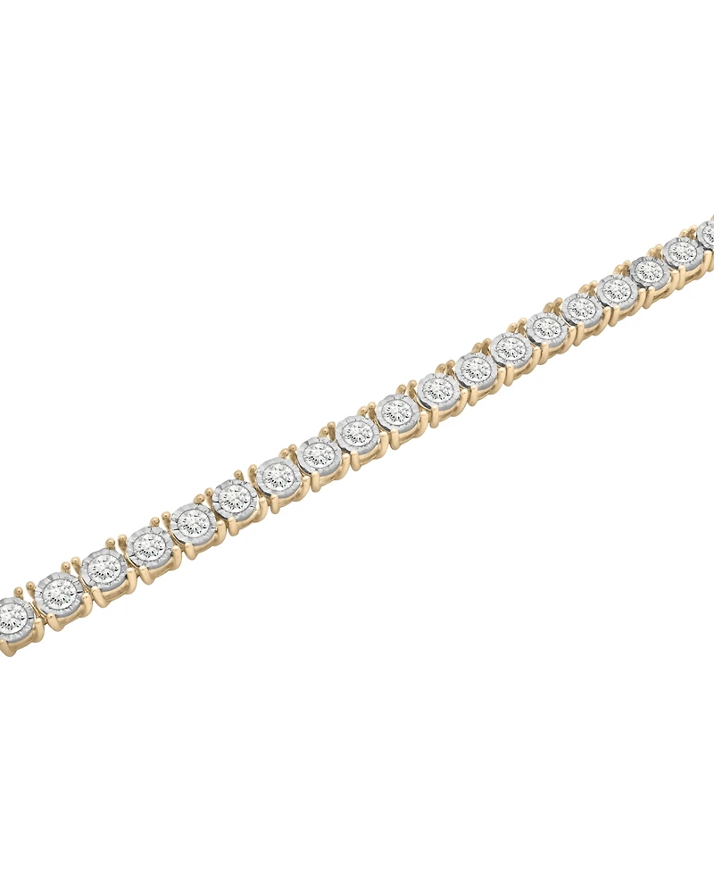 Macy's Diamond Tennis Bracelet (2 ct. t.w.) in 10k Yellow Gold Over Sterling Silver
