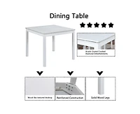 sumyeg 5-Piece Counter Height Dining Set with Crystal Accent Square Wood Table and 4 Upholstered Chairs