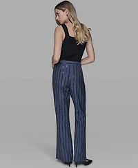 Karl Lagerfeld Paris Women's Mid Rise Striped Sequin Pants