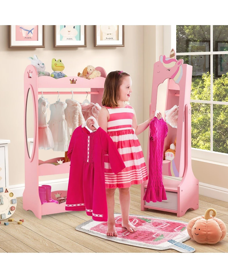 Kids Jewelry Armoire Cabinet with Storage and 2 Tilt Angles