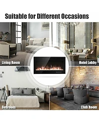 Sugift 40-Inch Electric Fireplace Recessed with Thermostat